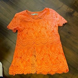 Maurices peach lace top